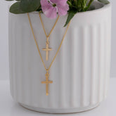 14K white gold Cross pendant